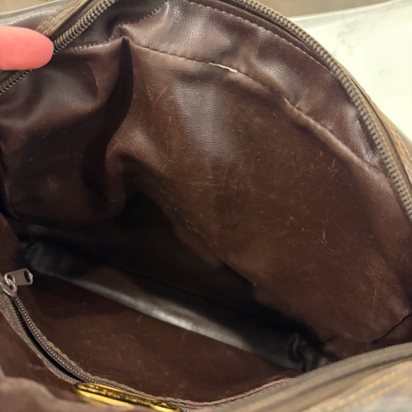 Vintage Mario Valentino vinyl/leather Brown monogram crossbody Bag - Picture 13 of 16